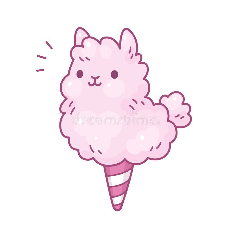 Lama de sucrerie de coton illustration libre de droits Lama de sucrerie de coton illustration libre de droits