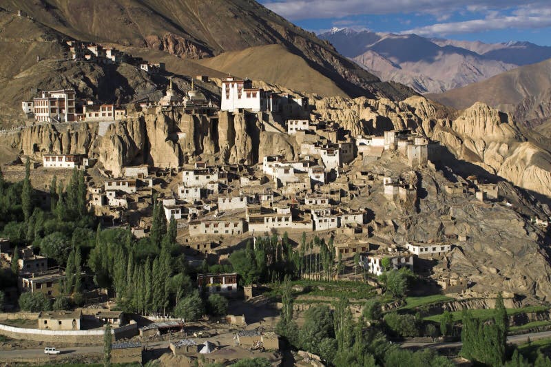 Lamayuru buddhist monastery and village in ladakh royalty free stock photo