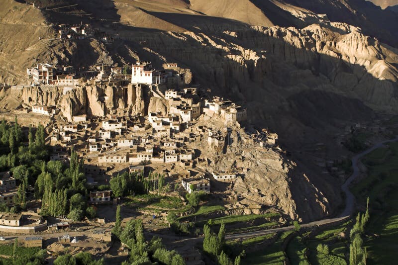 Lamayuru buddhist monastery and village in Ladakh royalty free stock image