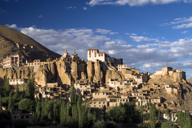 Lamayuru buddhist monastery and village in Ladakh stock image