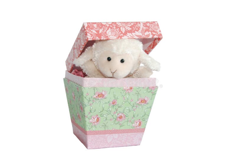 Lamb in the Box - Prepositional Phrases. Part of an educational series teaching about prepositions - illustrates in or inside royalty free stock image Lamb in the Box - Prepositional Phrases. Part of an educational series teaching about prepositions - illustrates in or inside royalty free stock image