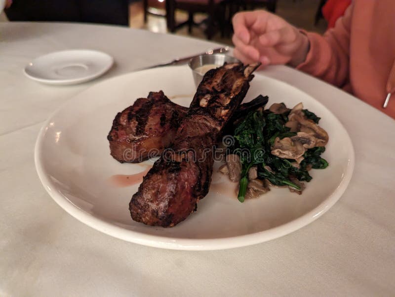 Lamb Chop Entree Dinner Greek Stock Photo Image of dinner, food