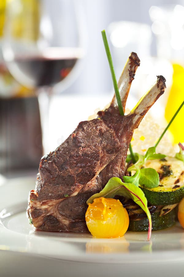 Lamb Chops stock photo. Image of onion, bone, lamb, mushroom 51195392