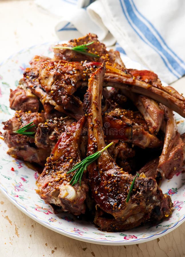 Lamb Chops Grills. Holiday Table Stock Photo Image of food, tasty
