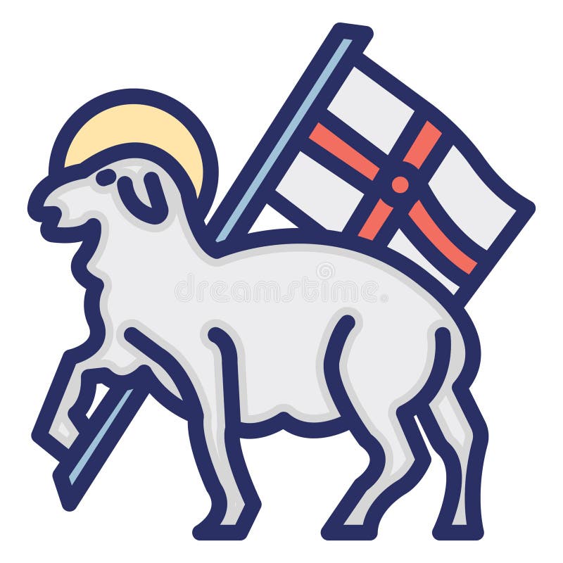 Lamb and Flag Isolated Vector Icon Which Can Easily Modify or Edit