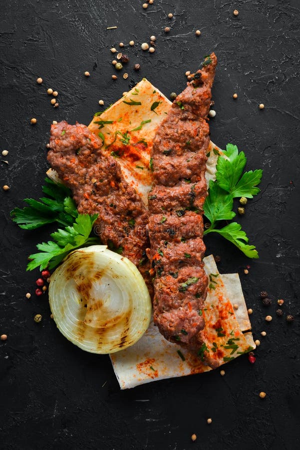 Lamb Kebab. Pita Bread and Spices Stock Image Image of food, persian