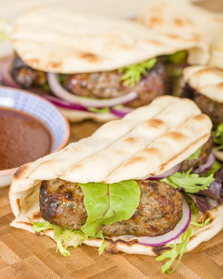 Seekh Kebabs in Pita Bread stock photo. Image of indian 31969448