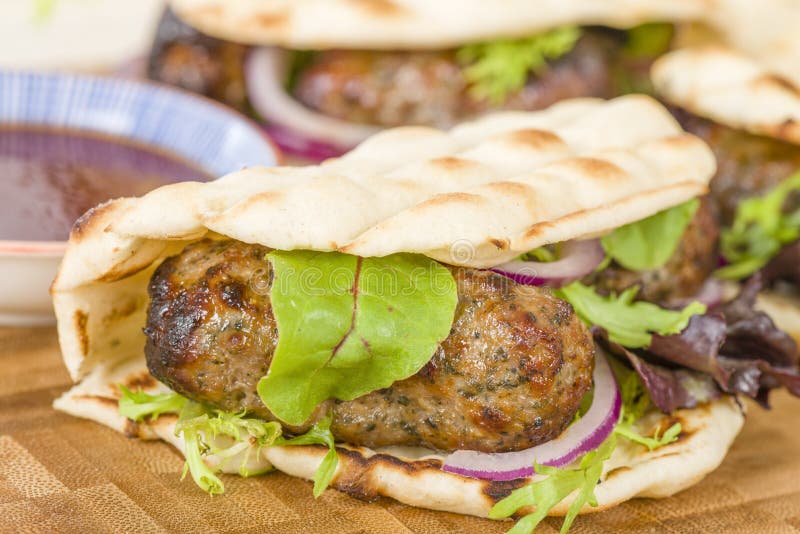 Seekh Kebabs in Pita Bread stock photo. Image of indian 31969448