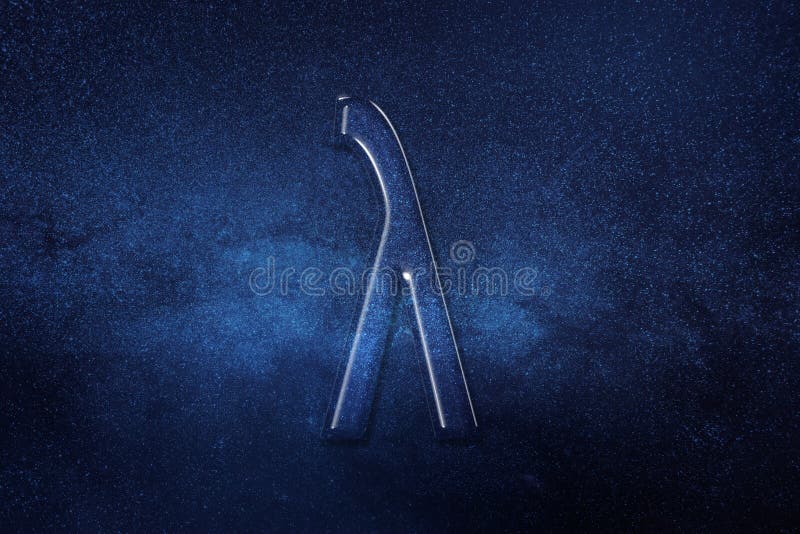 Lambda 符号。Lambda 字母，希腊字母符号 免版税库存照片