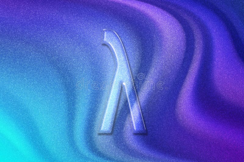 Lambda 符号。Lambda 字母，希腊字母符号 库存图片