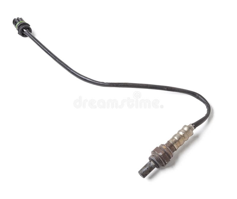 Lambda probe - oxygen sensor device designed to record tamount of remaining oxygen in the exhaust gas of car engine is located in stock photos