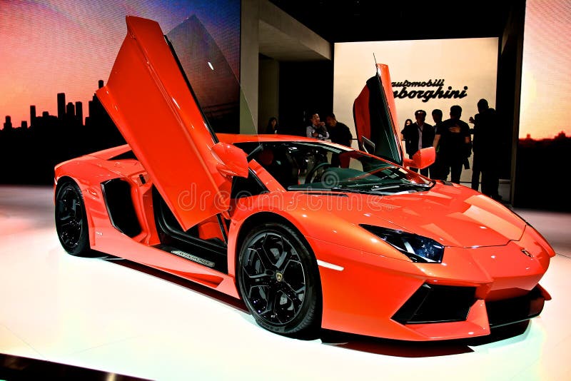 A picture at shanghai car show of a Lamborghini