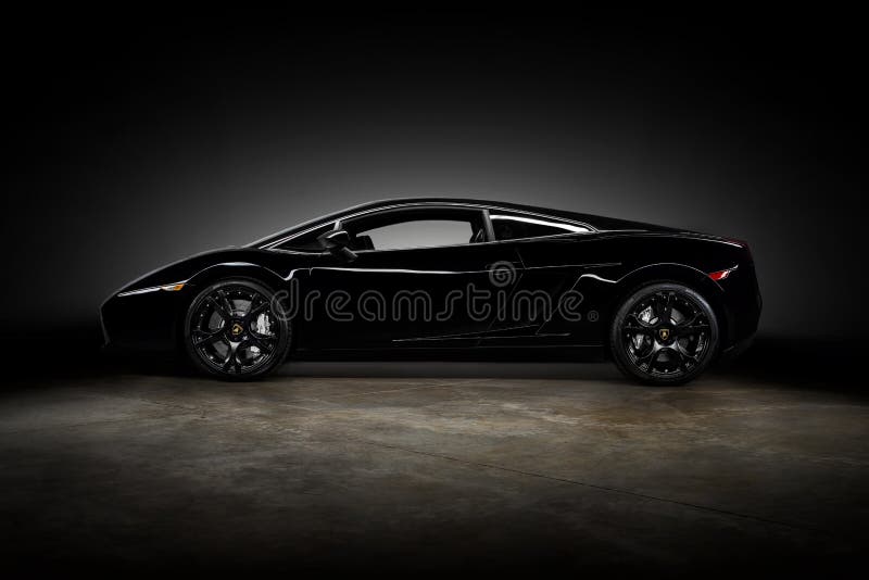 A studio shot of black Lamborghini Gallardo Nera
