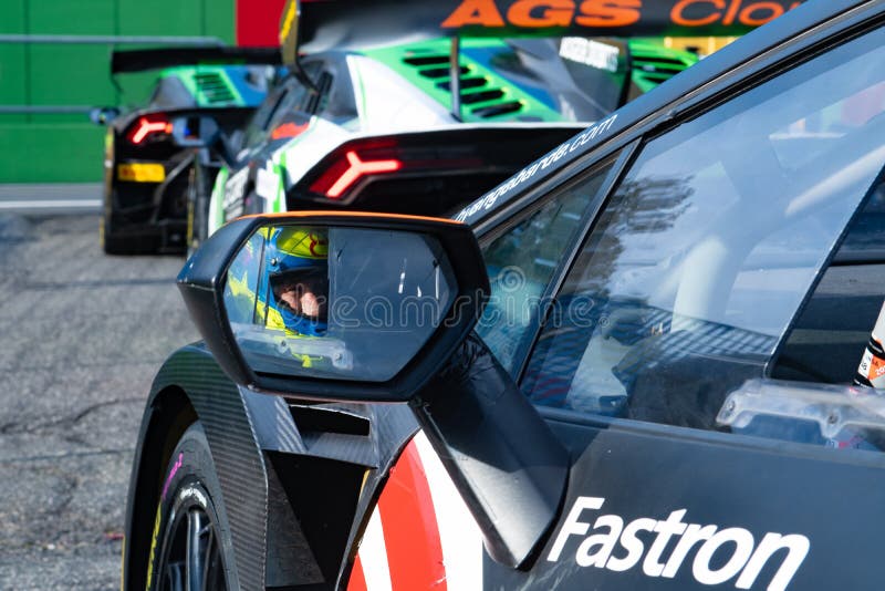 Lamborghini World Final 2018. Car rear mirror detail stock photos Lamborghini World Final 2018. Car rear mirror detail stock photos