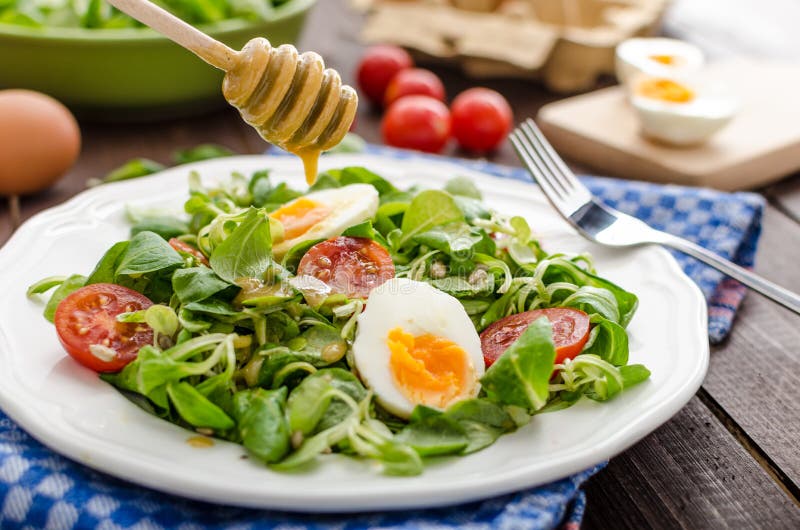 Lambs Lettuce Salad, Hardboiled Eggs Stock Photo Image of appetizing