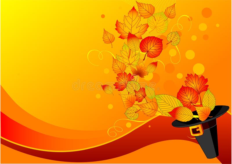 Lames d'automne et chapeau du pélerin illustration libre de droits Lames d'automne et chapeau du pélerin illustration libre de droits
