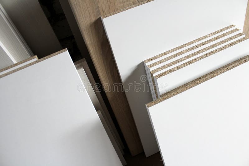 Laminated Chipboard of Different Colors. Stock Photo Image of