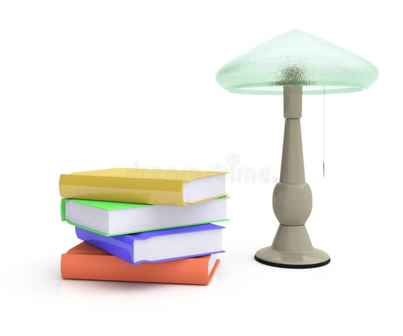 Lamp and books stock illustration. Illustration of study 24662788