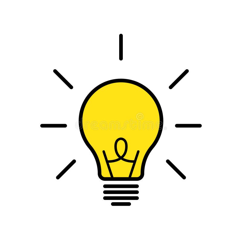 Lamp or bulb vector isolated icon. Vector illustration. Solution or ides symbol. Flat design illustration. Thinking concept vector illustration