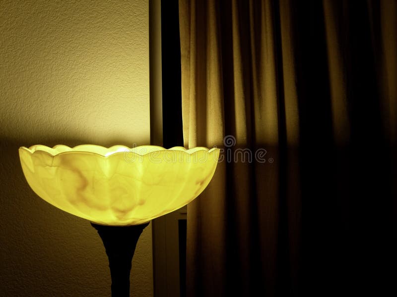Lamp and Curtian stock images