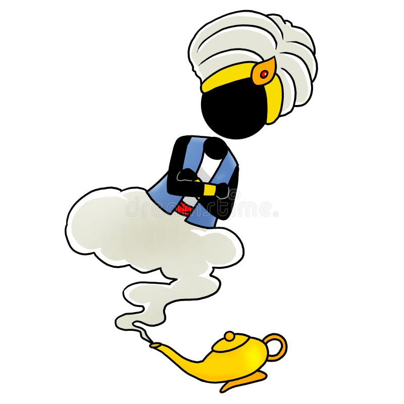 Lamp genie stock illustration. Illustration of lamp, cartoon - 17003965