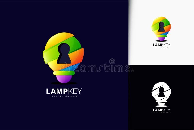 Lamp key logo design with gradient.