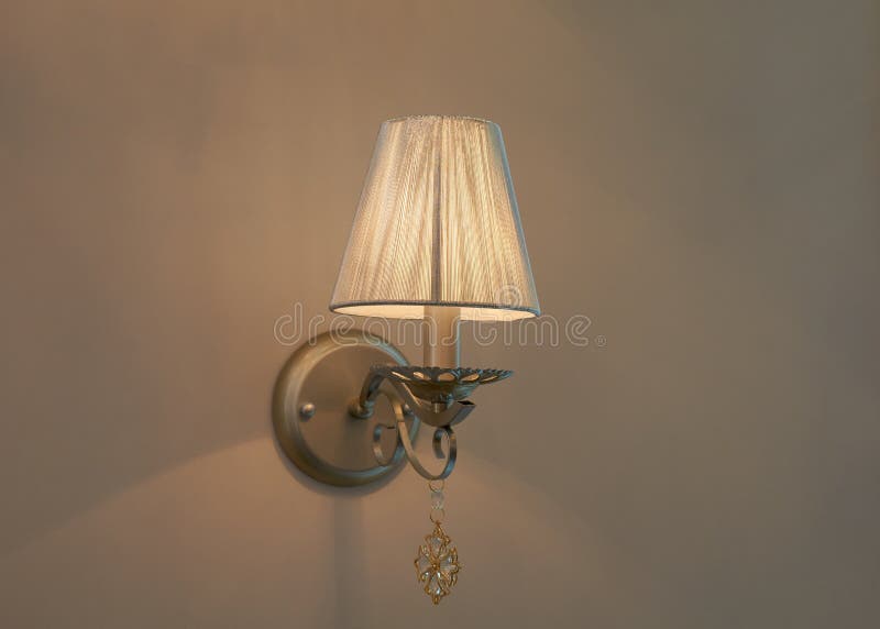Lamp mounted on the wall stock photo. Image of decor 90054298