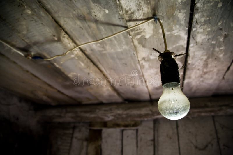 Lamp in old wooden house