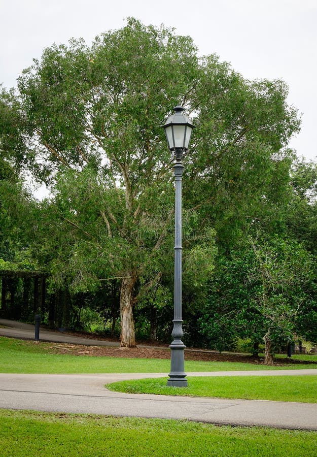A Lamppost at the City Park in Singapore Stock Photo Image of asia
