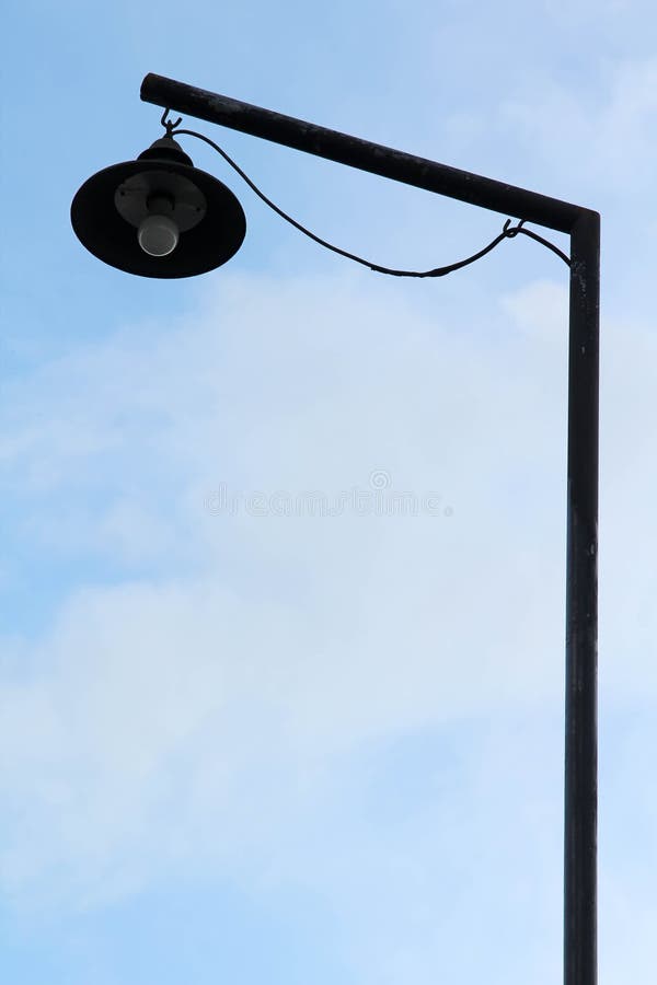 Lamp Post Landscape on Blue Sky Stock Image Image of light, blue