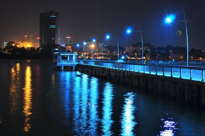 Lamp posts on a fishing jetty