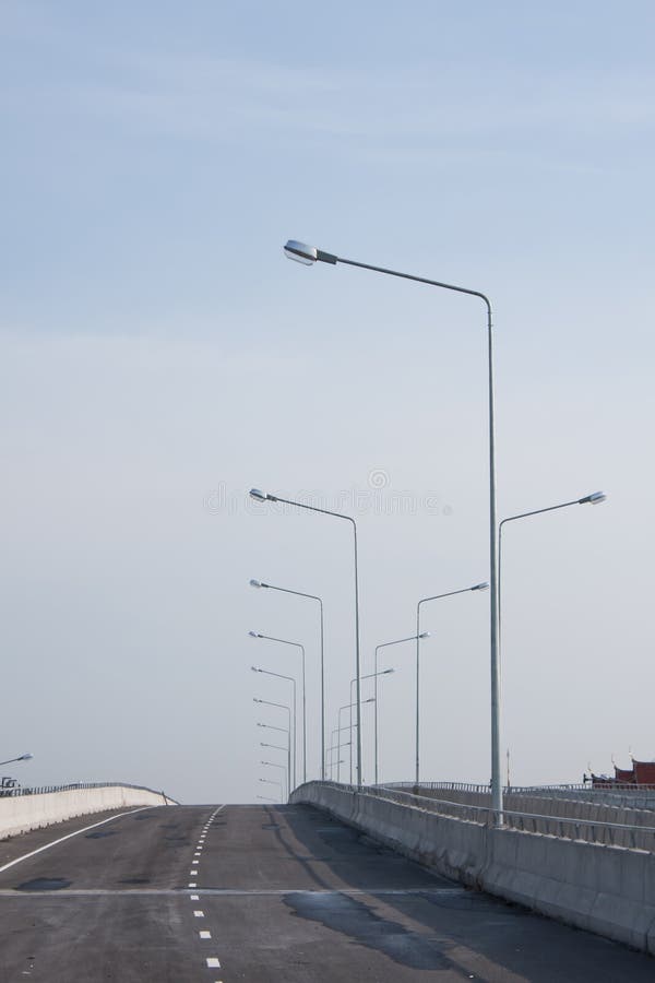 Lamp on road