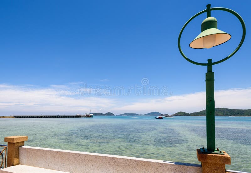 Lamp at sea viewpoint in Panwa Cape, Phuket, Thailand