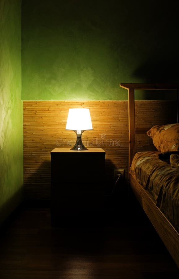 Lamp in a sleeping room stock photo. Image of furniture 18416216