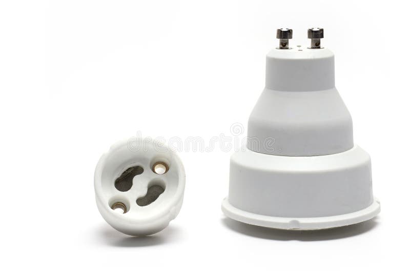 Lamp socket GU10 LED lamp bulb white royalty free stock images