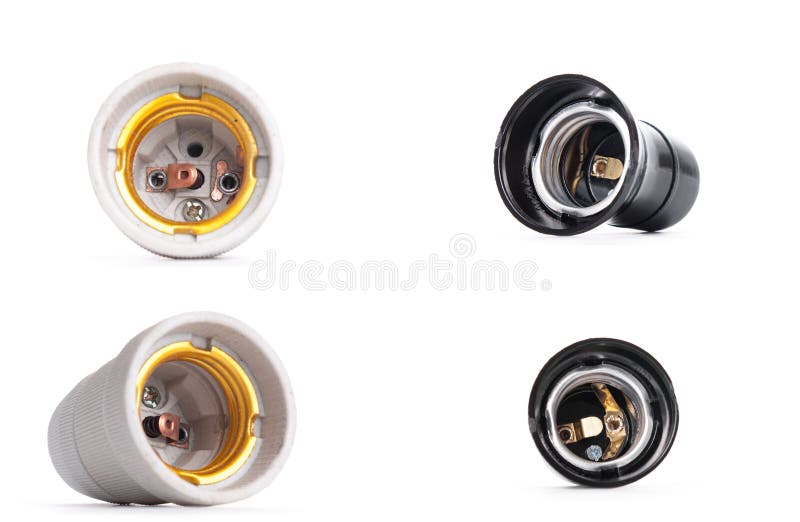 Lamp socket isolated on white royalty free stock images