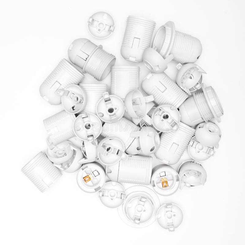 Lamp socket on a white background stock photography