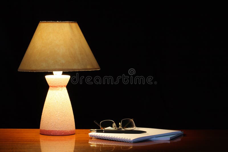 Lamp And Spiral Notebook