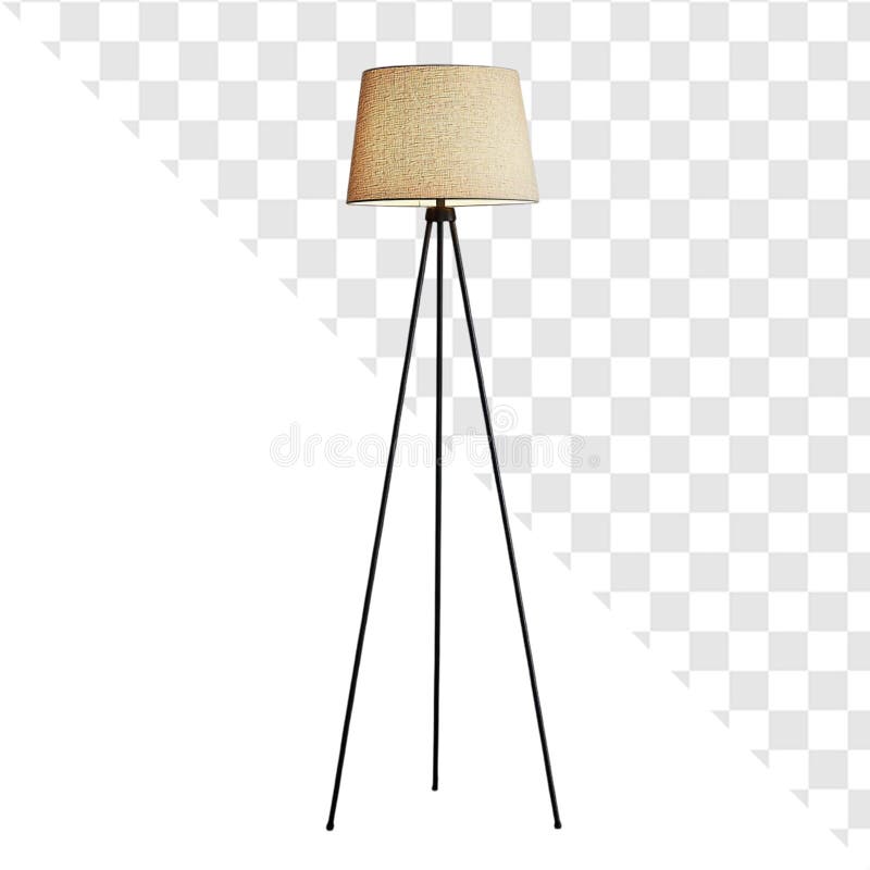 Lampada a tripode elegante con ombreggiatura beige perfetta per le case moderne illustrazione vettoriale