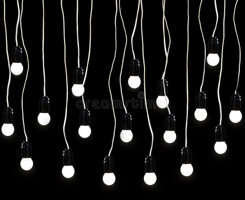 Electric lamps on a black background. Electric lamps on a black background