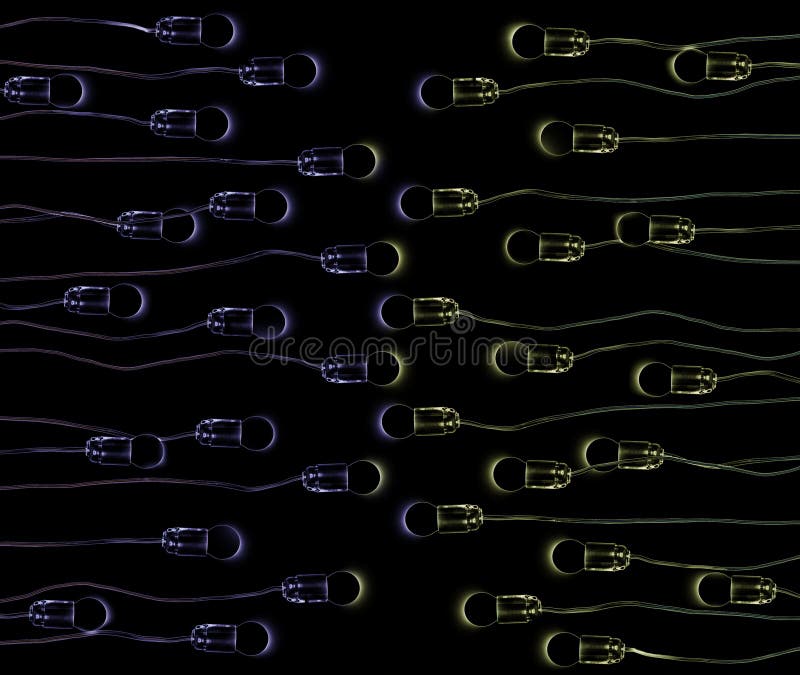 Electric lamps on a black background. Electric lamps on a black background