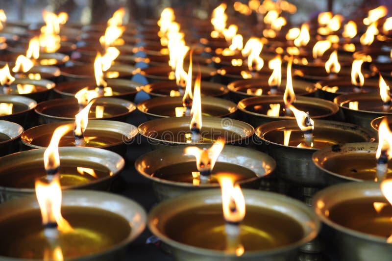 Spiritual oil lamps in temple. for meditation, consciousness. Spiritual oil lamps in temple. for meditation, consciousness.