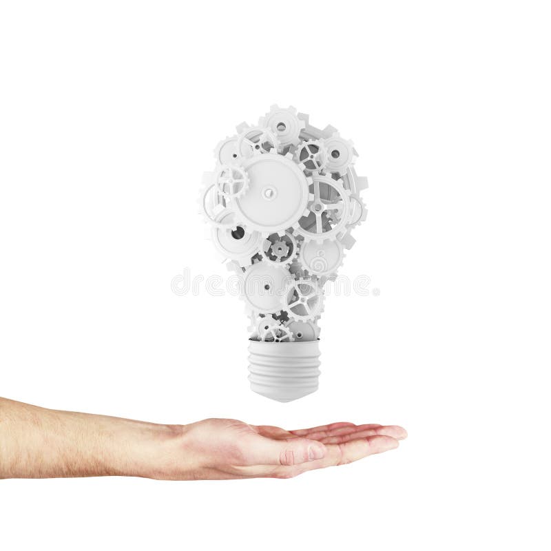 Lampadina con gli ingranaggi immagine stock libera da diritti Lampadina con gli ingranaggi immagine stock libera da diritti