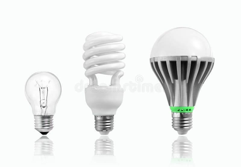 Changes in energy-saving light bulb , LED Fluorescent and Incandescent Light Bulbs,Three generations of light bulbs,Regular incandescent lamp, energy saving fluorescent lamp and LED lamp isolated on white background,energy saving lamp. Changes in energy-saving light bulb , LED Fluorescent and Incandescent Light Bulbs,Three generations of light bulbs,Regular incandescent lamp, energy saving fluorescent lamp and LED lamp isolated on white background,energy saving lamp