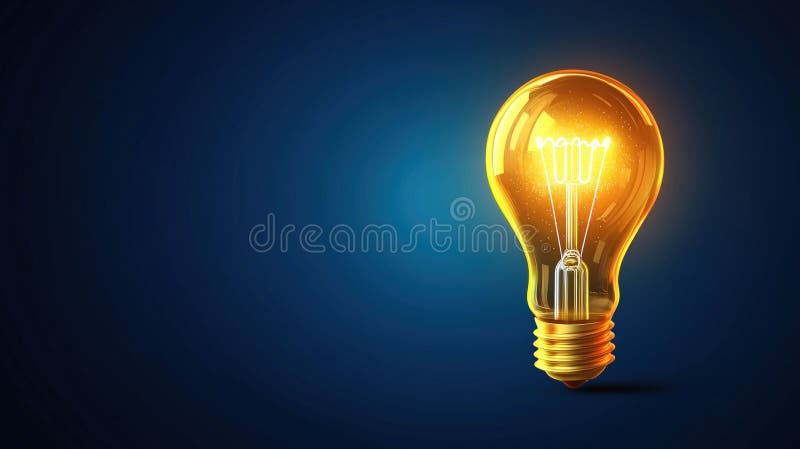 Lampadina illuminata che brilla in modo luminoso su uno sfondo scuro illustrazione vettoriale