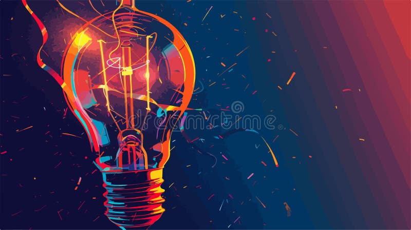 Lampadina a incandescenza progettata in modo da simboleggiare idee e creatività. illustrazione di stock