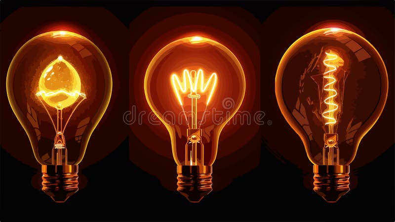 Lampadina a incandescenza progettata in modo da simboleggiare idee e creatività. illustrazione di stock