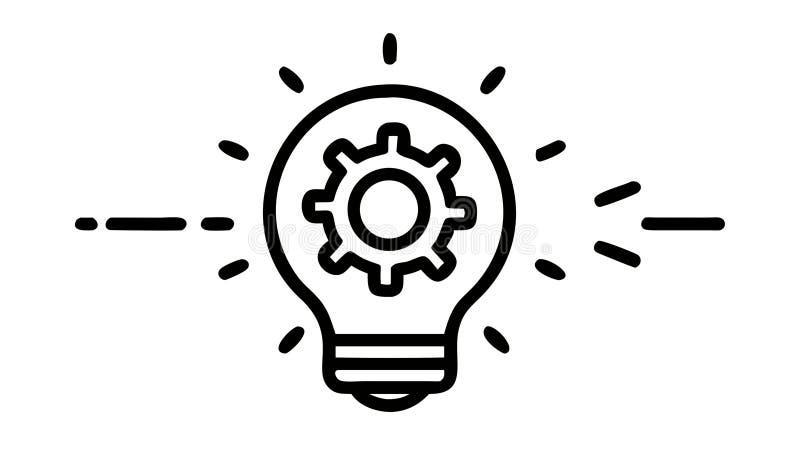 Lampadina per idee con l'icona di ingranaggio per innovazione e creatività Vettore di progettazione Generative AI royalty illustrazione gratis