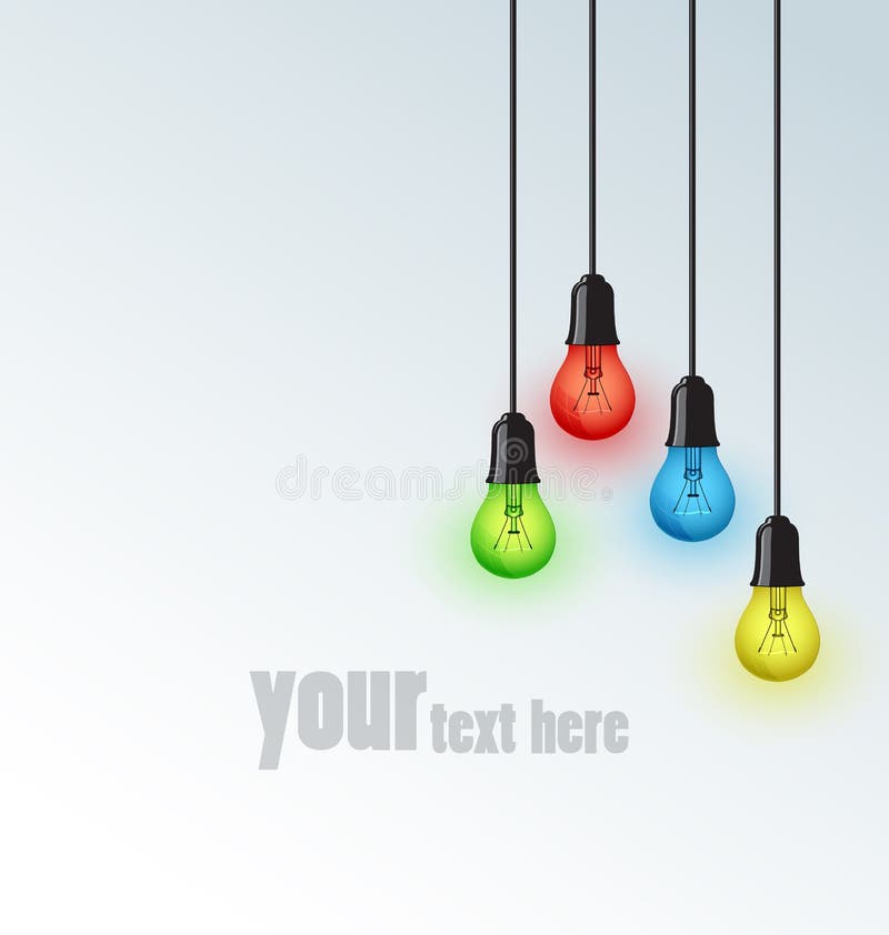 Background with colored bulbs, place for text. Background with colored bulbs, place for text