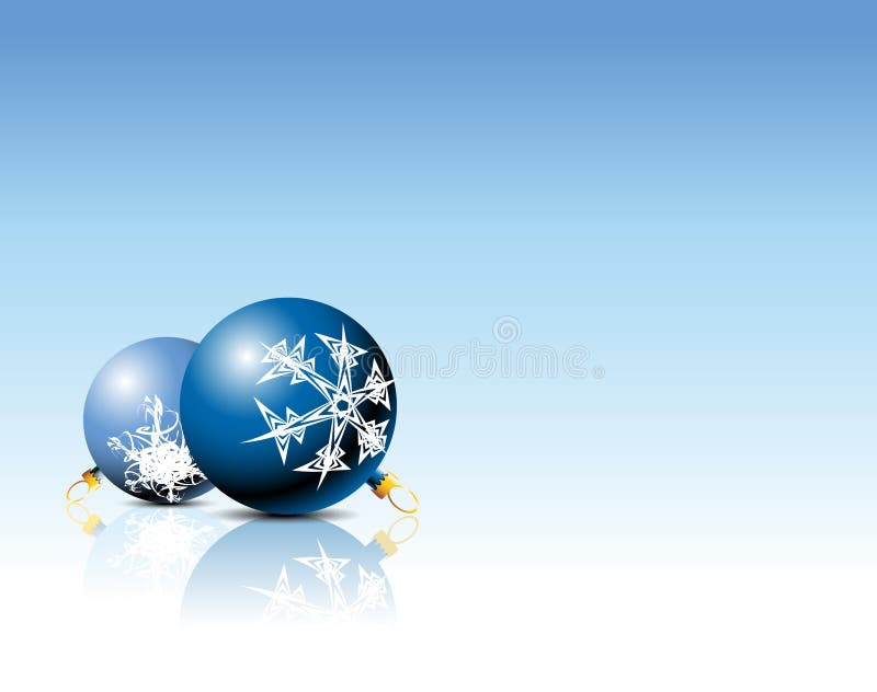 Blue Christmas bulbs on light blue background. Blue Christmas bulbs on light blue background